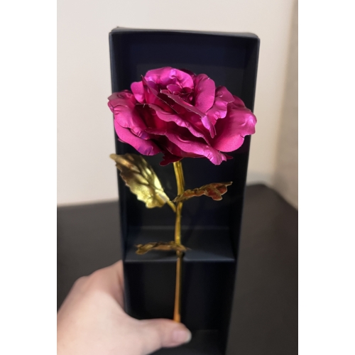Fém Rózsa dobozban - Pink - Szerelmes ajándék - Ajándék nőknek