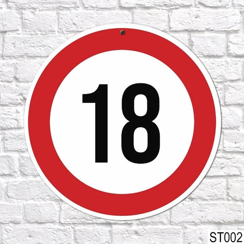 Sebességkorlátozó tábla 18-as