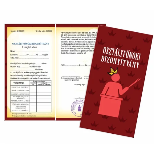 Bizonyítvány - Osztályfönök