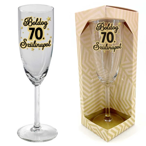 Pezsgőspohár - Boldog Születésnapot 70. születésnapra