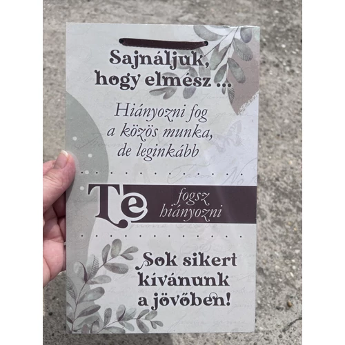 Dísztábla leveles - Sajnáljuk, hogy elmész