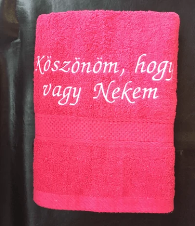 Törölköző - Köszönöm hogy vagy nekem pink - Szerelmes ajándék nőknek