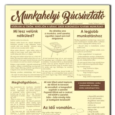 Újság-Munkahelyi búcsúztató