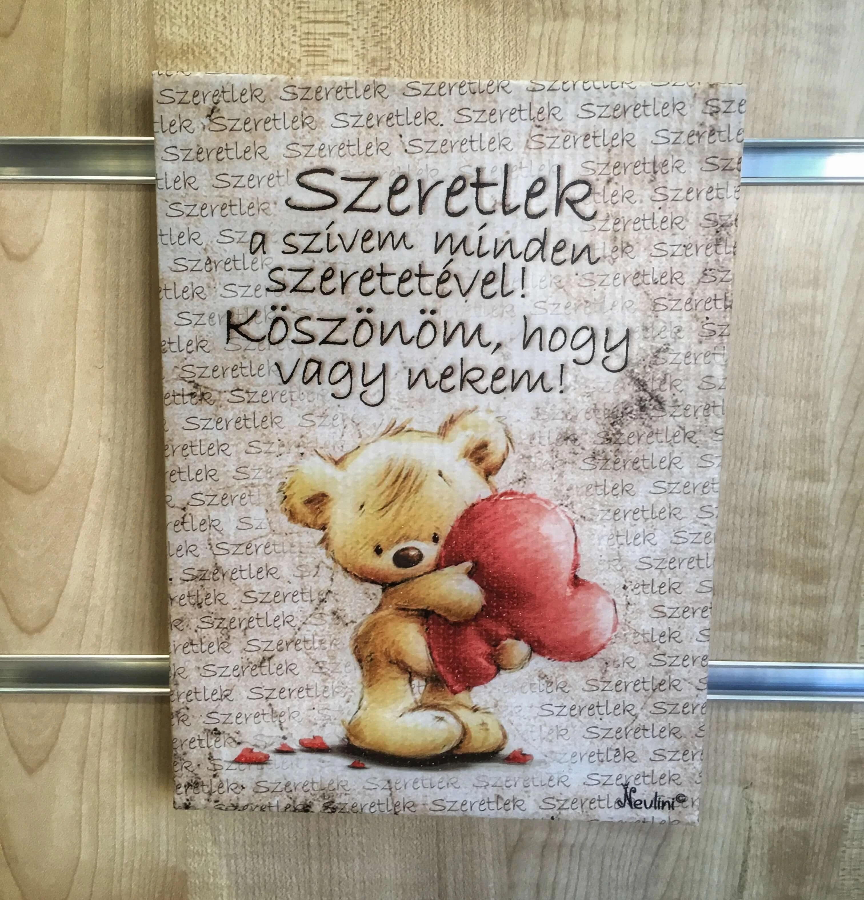 Falikép-Szeretlek a szívem - Szerelmes ajándékok - Valentin napi ajándékok