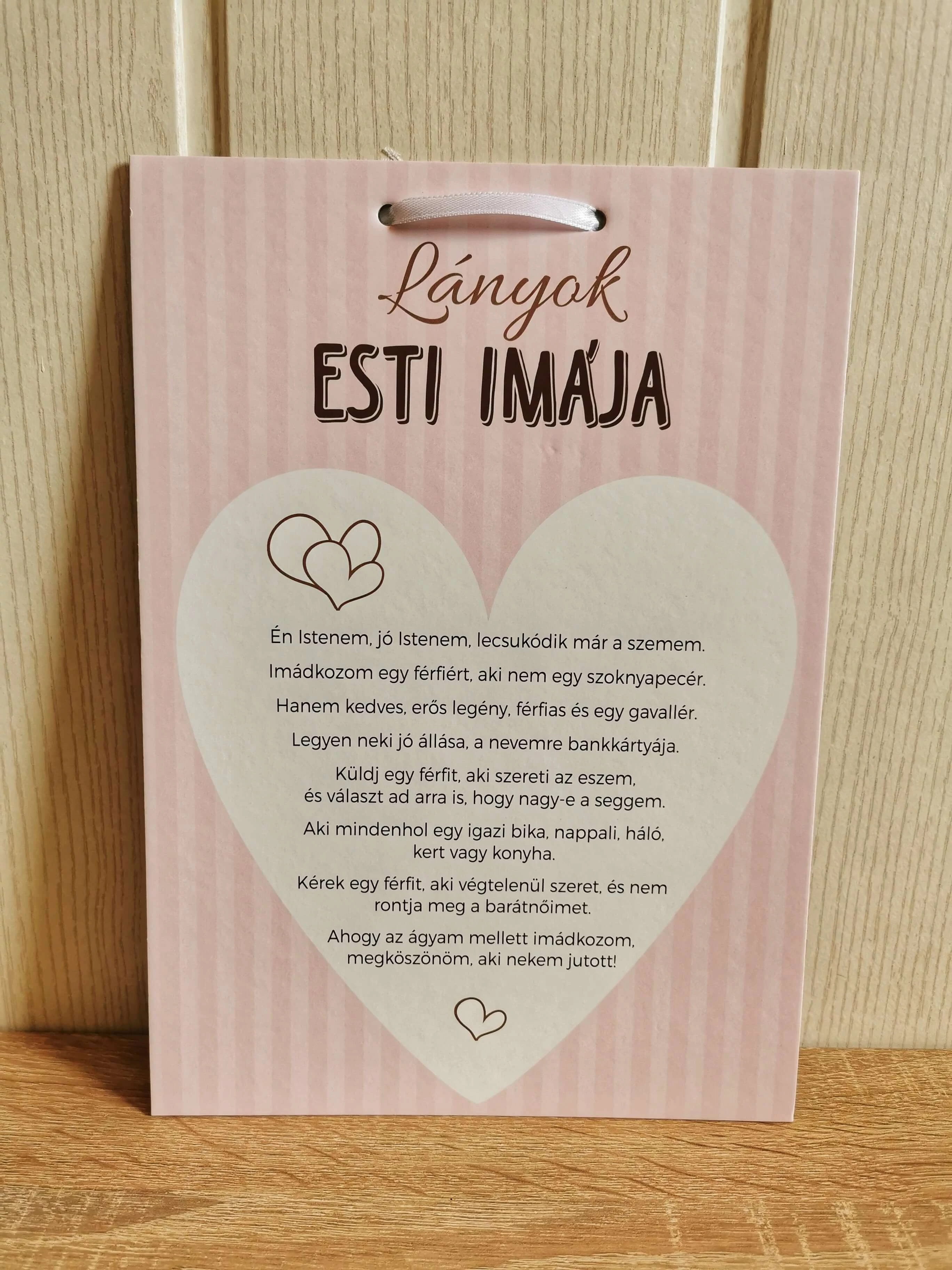 Lányok esti imája - Vicces ajándék - Lánybúcsús ajándék