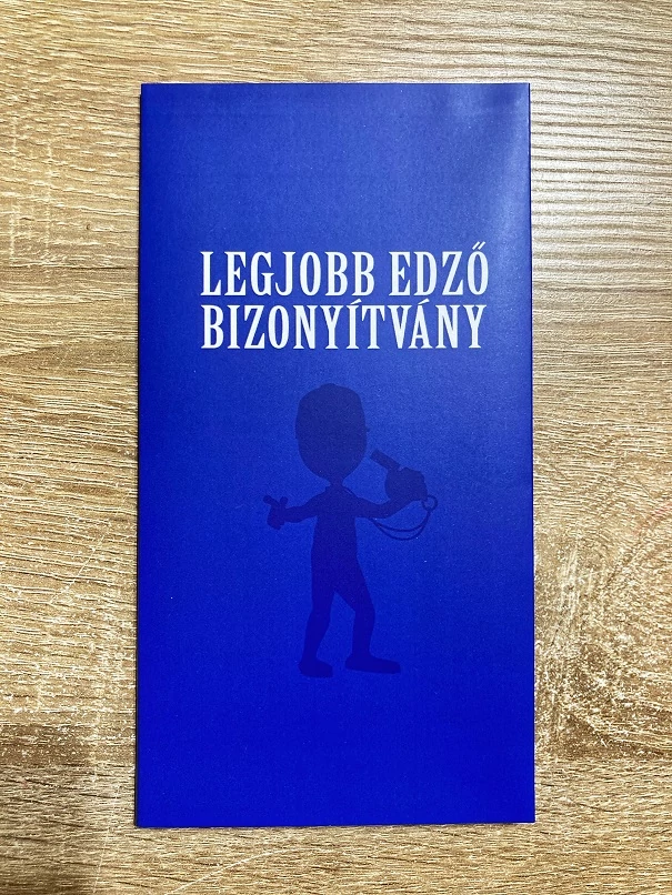 Bizonyítvány - Legjobb edző - Ajándék ötlet edzőnek