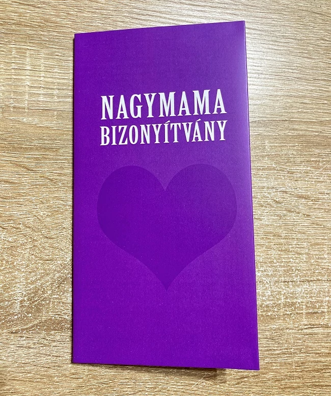 Bizonyítvány - Nagymama - Ajándék Nagymamának