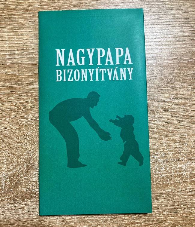 Bizonyítvány - Nagypapa - Ajándék Nagypapának