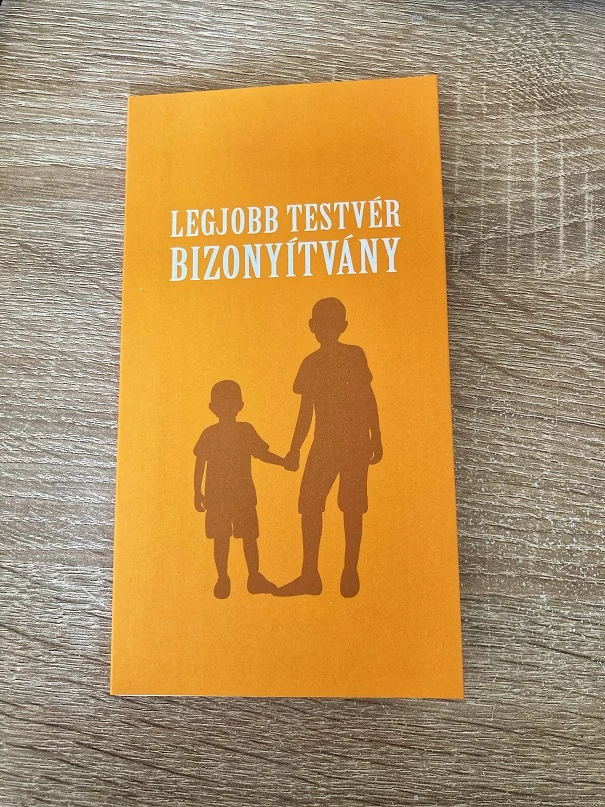 Bizonyítvány - Legjobb testvér - Ajándék testvérnek