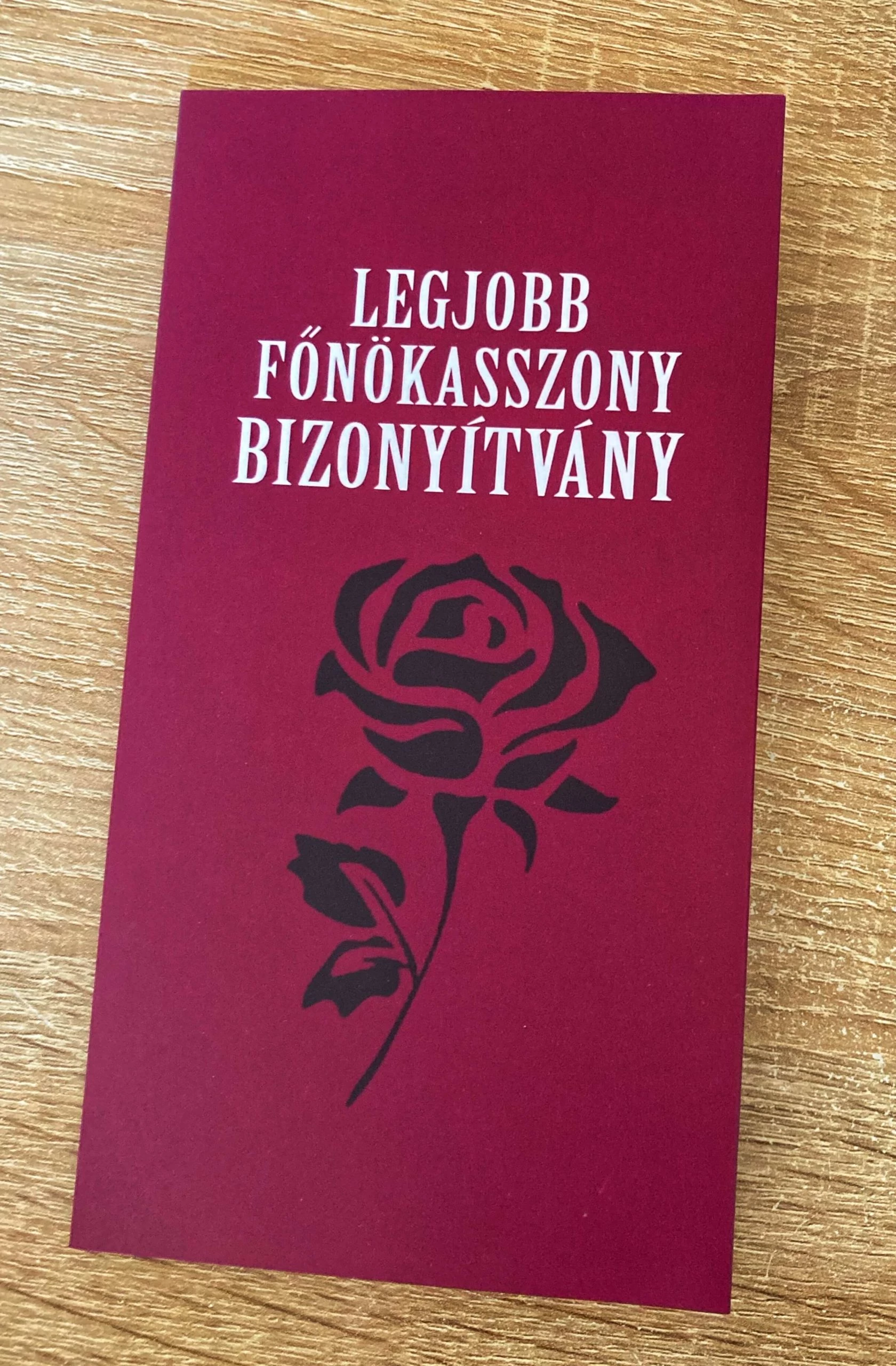 Bizonyítvány - Legjobb főnökasszony- Ajándék ötlet főnökasszonynak