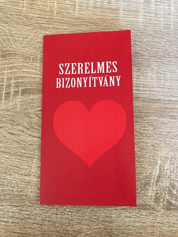 Bizonyítvány - Szerelmes - Valentin napi ajándékok - Szerelmes ajándékok