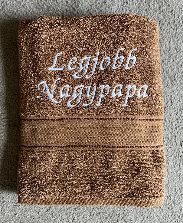 Törölköző-Legjobb nagypapa sötétbarna - Ajándék Nagypapának