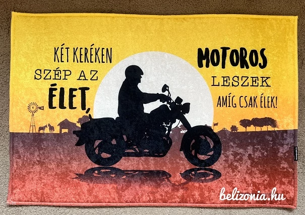 Lábtörlő - Két keréken szép az élet - Motoros ajándék - Vicces lábtörlő