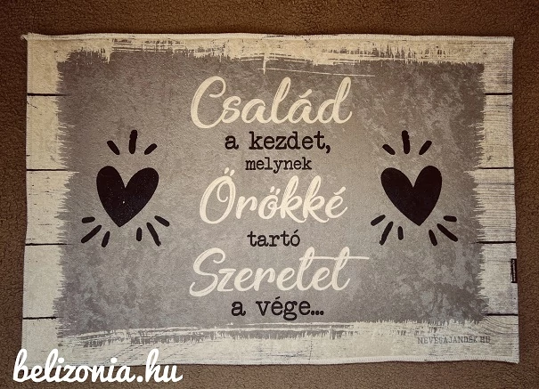 Lábtörlő - Család a kezdet - Családi ajándék - Ajándék ötlet házavatóra