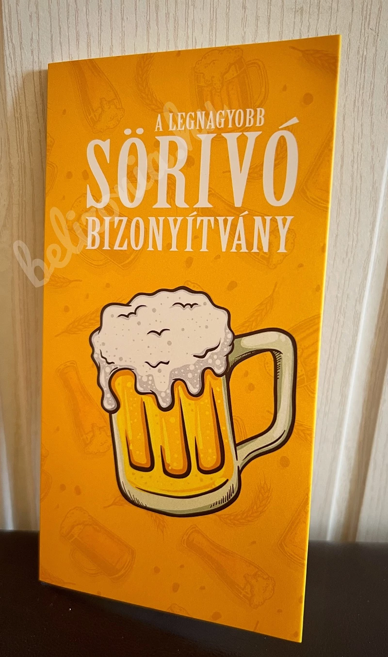 Bizonyítvány - Sörivó- Vicces ajándék - Ajándék sörkedvelőknek