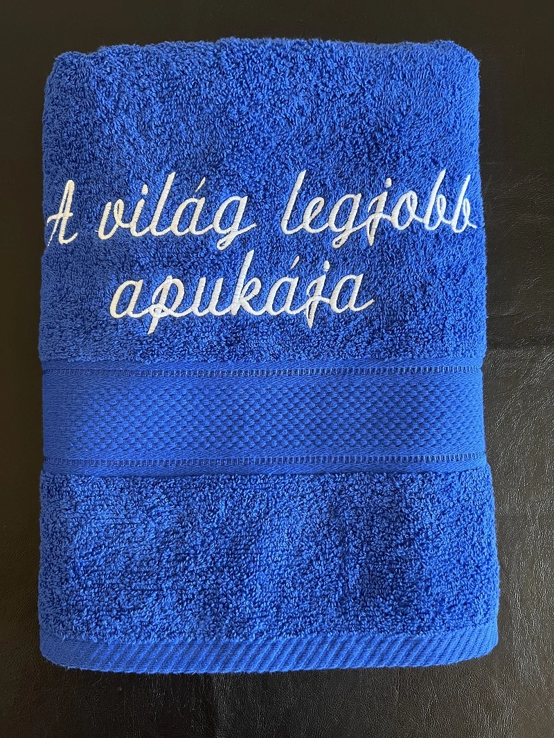 Hímzett törölköző - A világ legjobb apukája  - Ajándék Apának - Apák napi ajándék