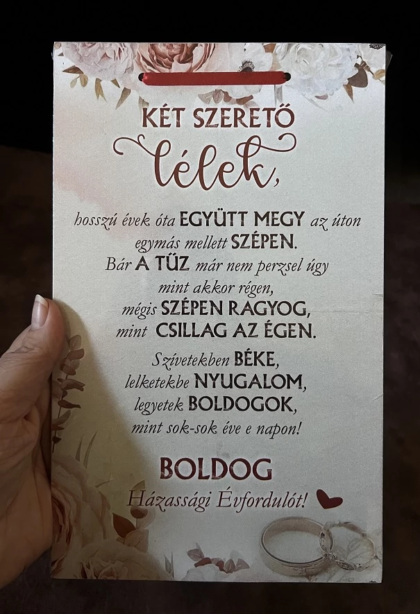 Dísztábla kicsi  - Két szerető lélek  - Ajándék ötlet házassági évfordulóra