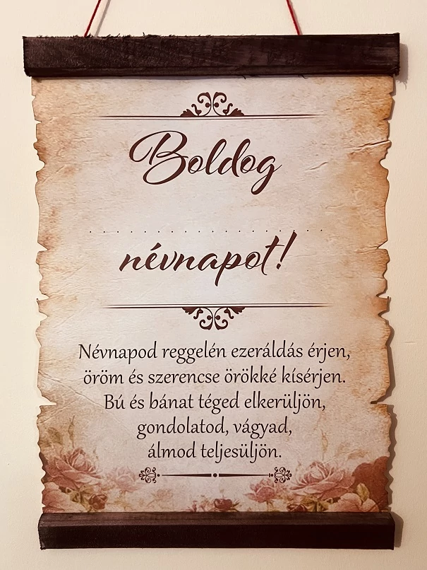 Pergamen - Boldog Névnapot - Ajándék névnapra