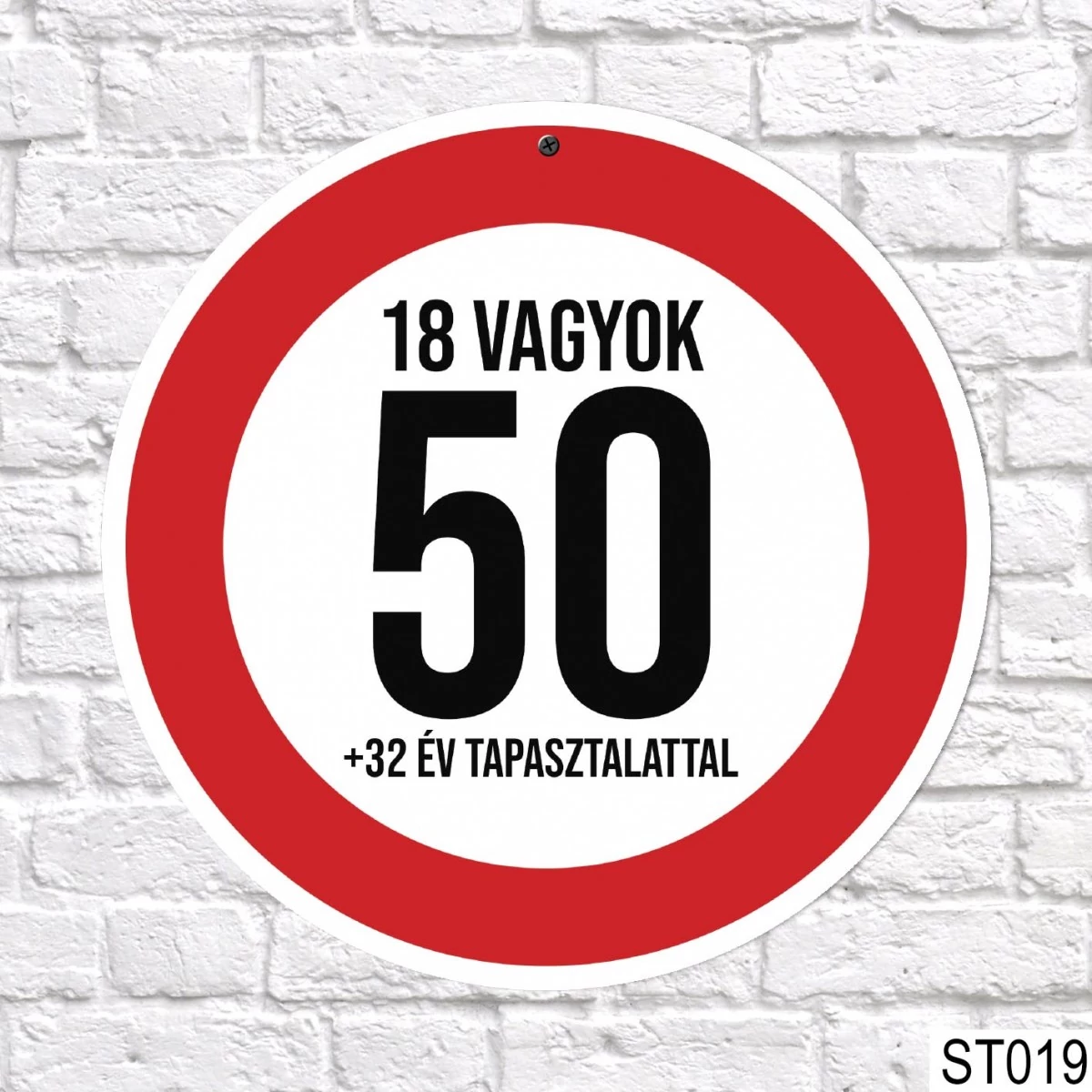 Sebességkorlátozó tábla 50-es 2 - Ajándék ötlet 50 szülinapra