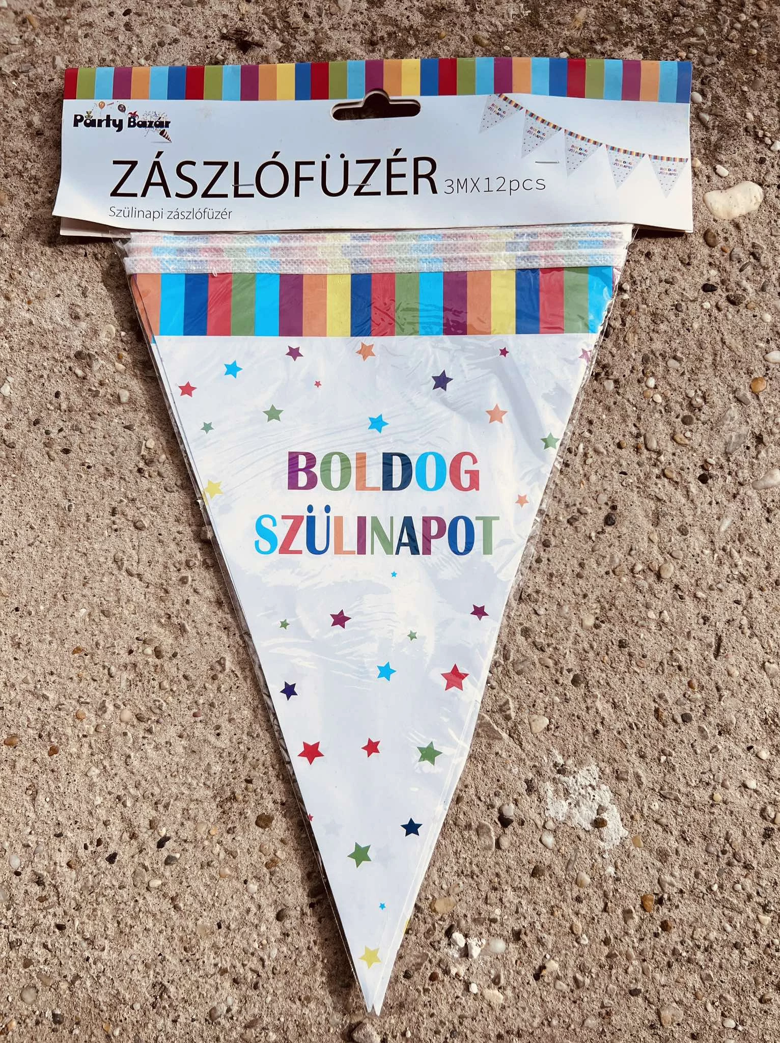 Zászlófüzér - Boldog születésnapot színes - Szülinapi dekoráció